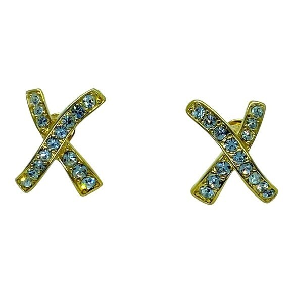 AVON X-Stud Gold-tone Earrings - Picture 1 of 3